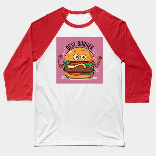 Best Burger Baseball T-Shirt by BukovskyART